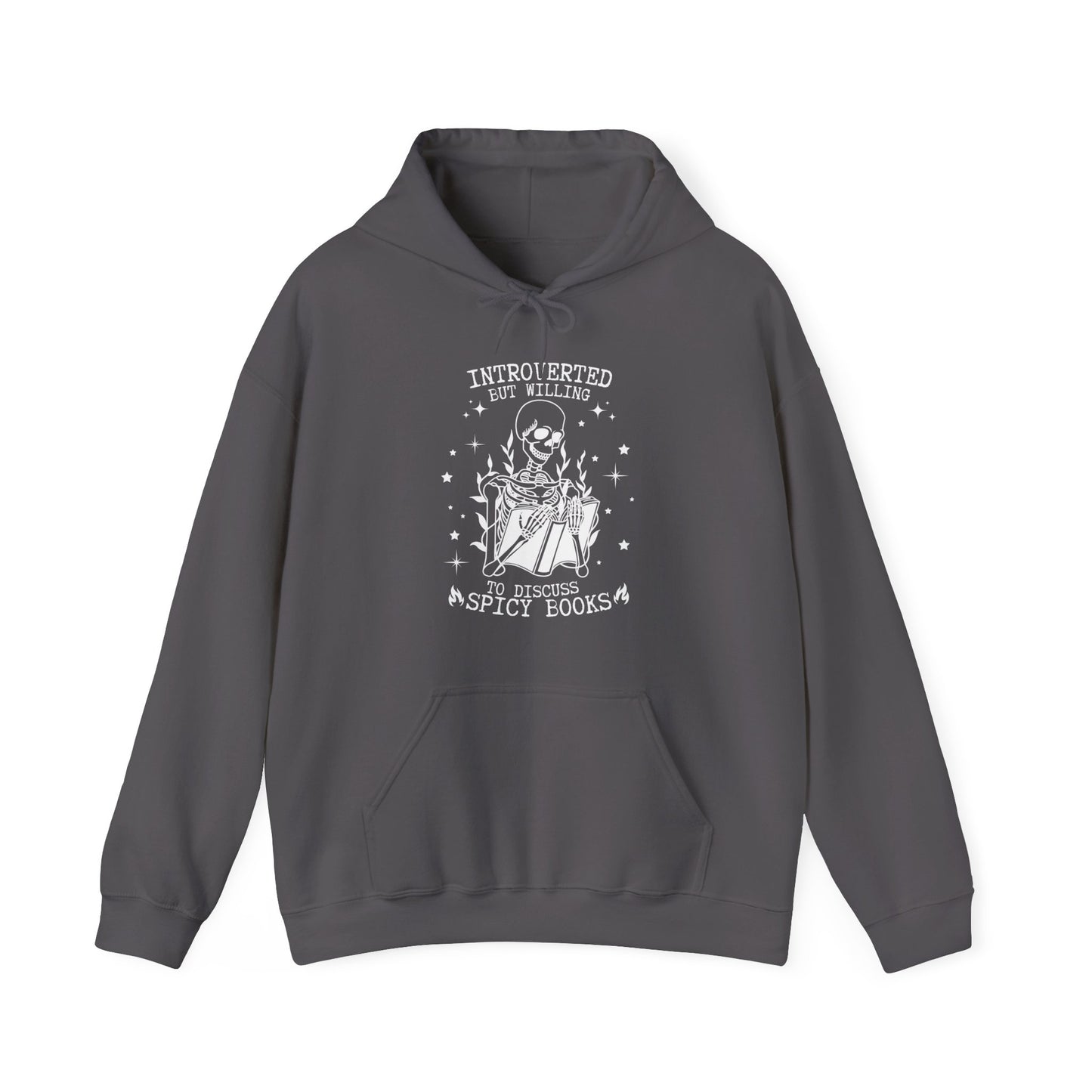 Introverted but willing to talk about spicy books Unisex Heavy Blend™ Hooded Sweatshirt