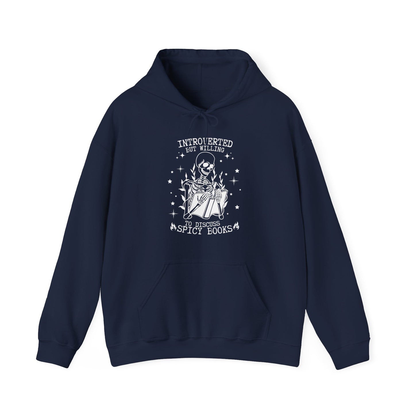 Introverted but willing to talk about spicy books Unisex Heavy Blend™ Hooded Sweatshirt