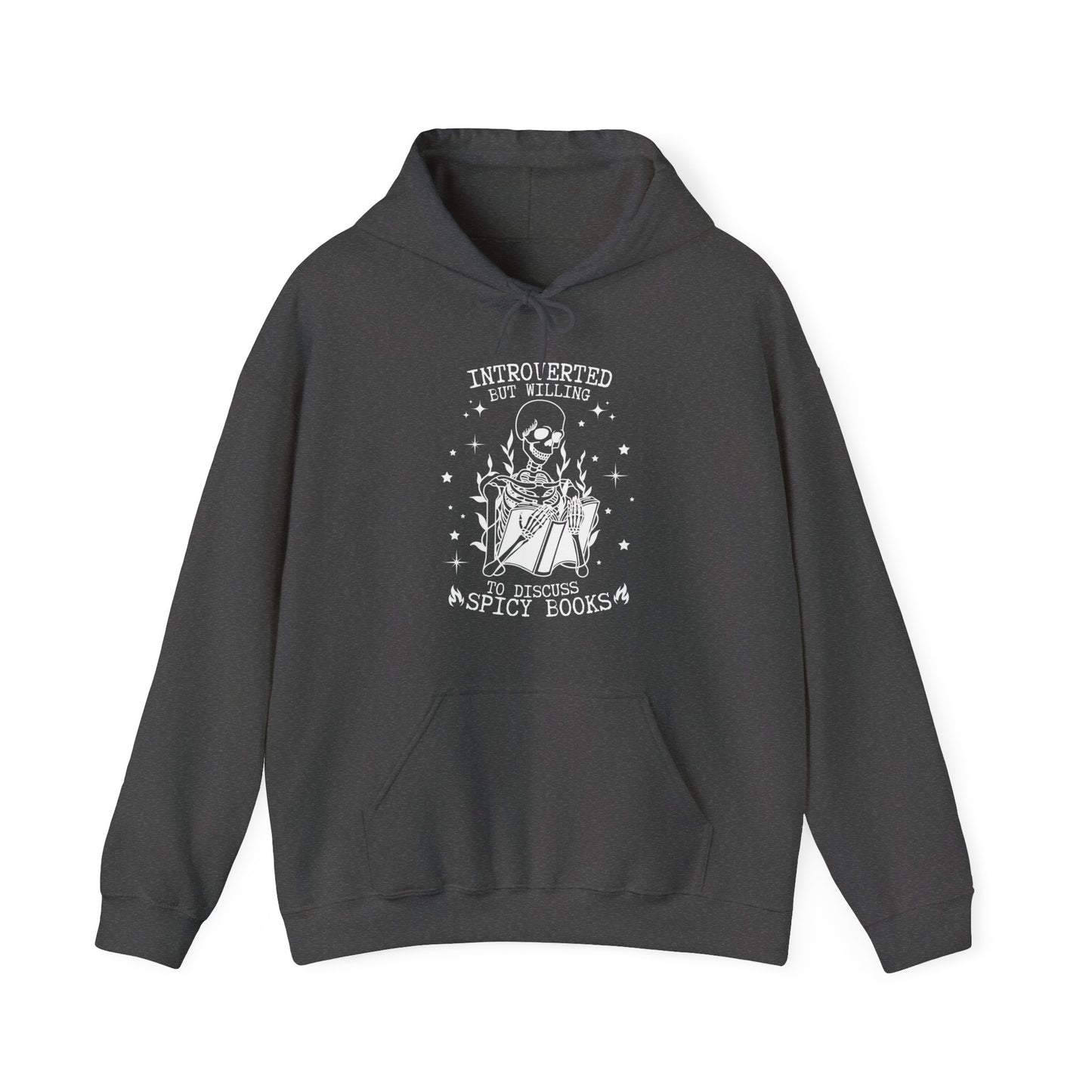 Introverted but willing to talk about spicy books Unisex Heavy Blend™ Hooded Sweatshirt
