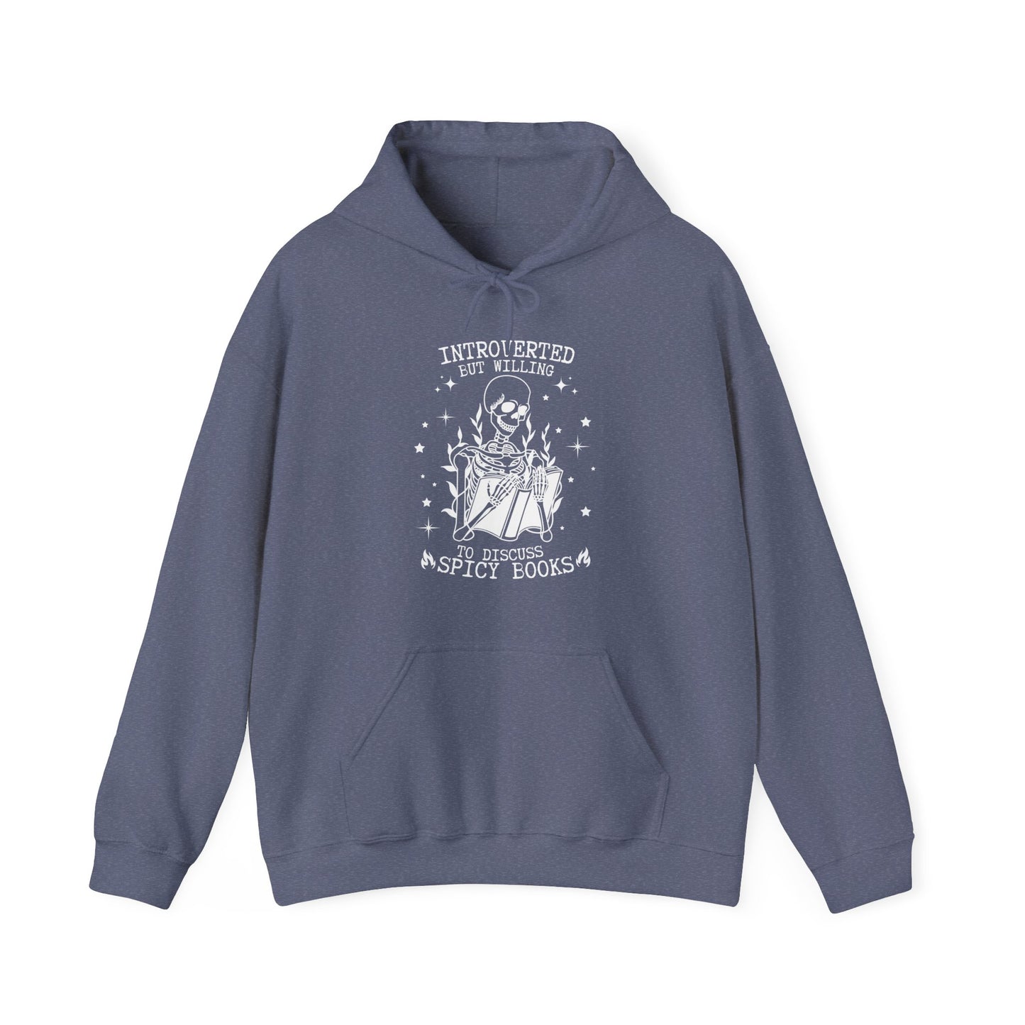 Introverted but willing to talk about spicy books Unisex Heavy Blend™ Hooded Sweatshirt
