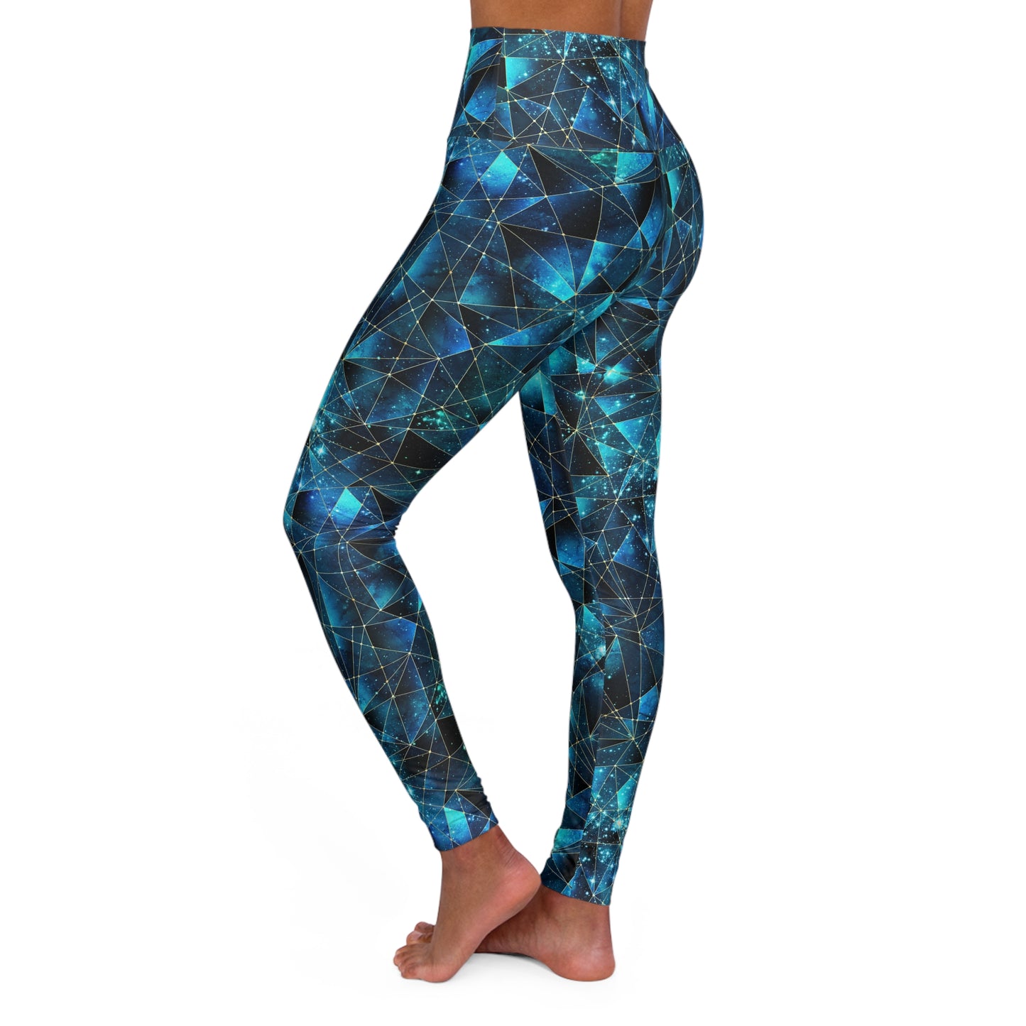 Blue Crystal High Waisted Yoga Leggings