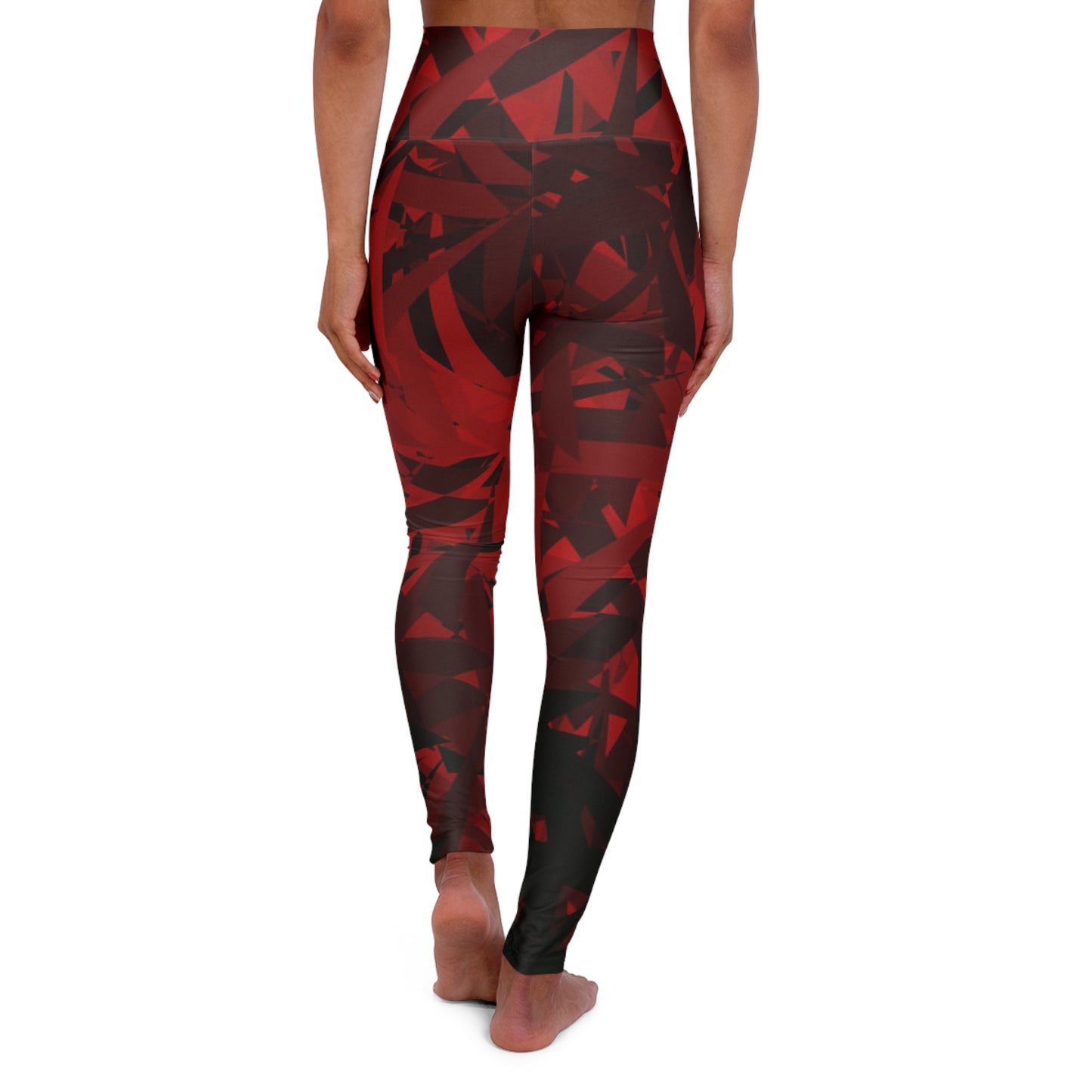 Red leaves Pattern High Waisted Yoga Leggings