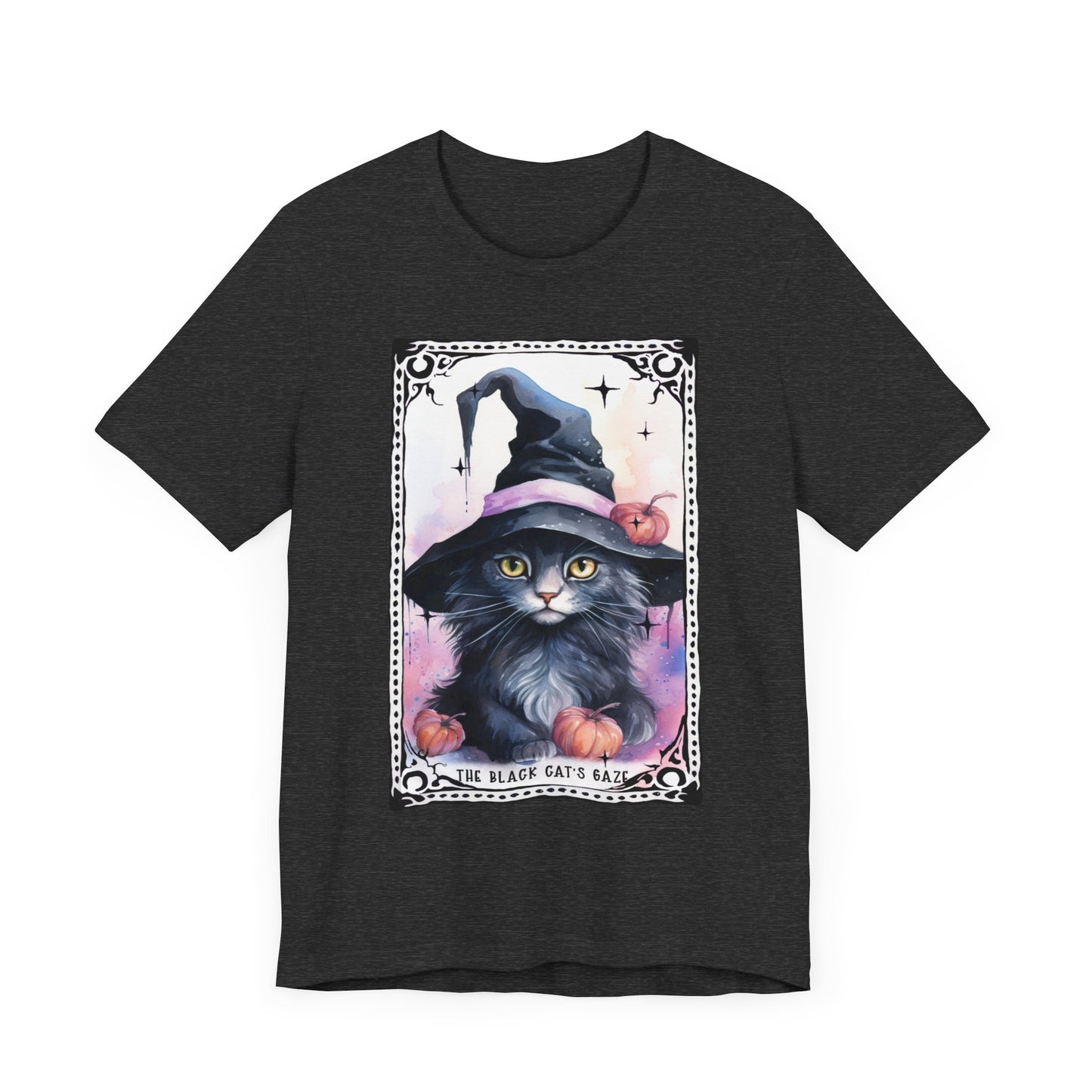 The Black Cats Gaze Jersey unisex tee, Halloween Graphic Tee, Spooky Shirt, Trick or Treat Tee, Halloween Costume, Festive Gift