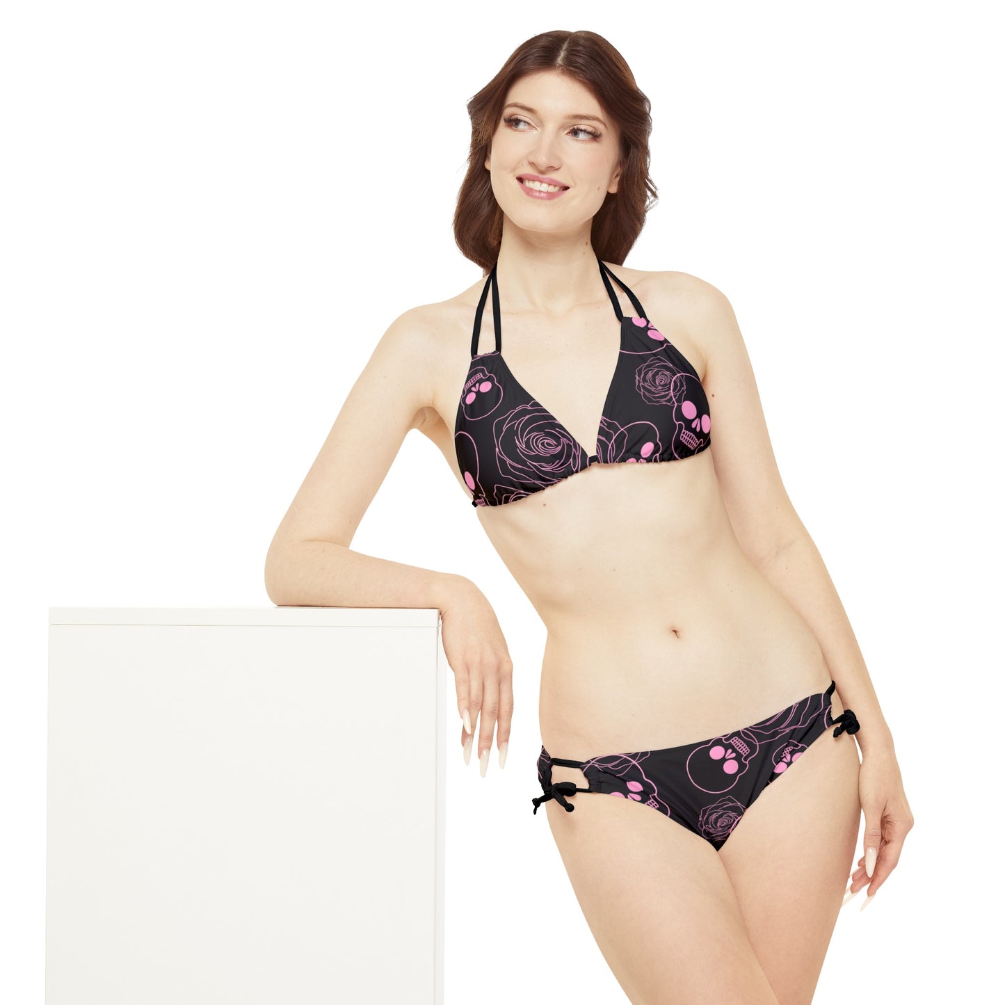 Skulls & Roses Strappy Bikini Set