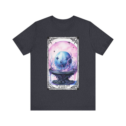 The Crystal Ball of Secrets Jersey unisex tee, Halloween Graphic Tee, Spooky Shirt, Trick or Treat Tee, Halloween Costume, Festive Gift