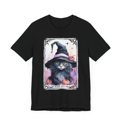 The Black Cats Gaze Jersey unisex tee, Halloween Graphic Tee, Spooky Shirt, Trick or Treat Tee, Halloween Costume, Festive Gift