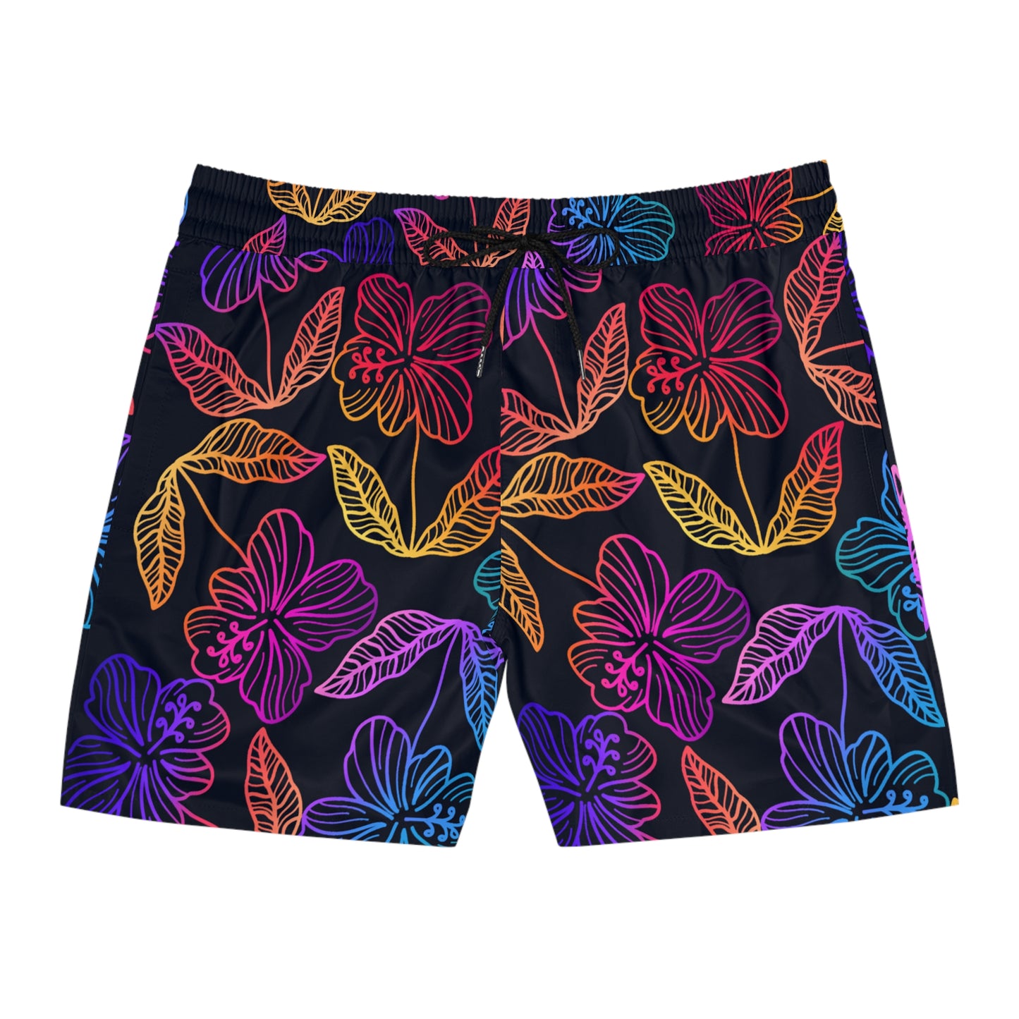 Rainbow Hibiscus Swim Shorts