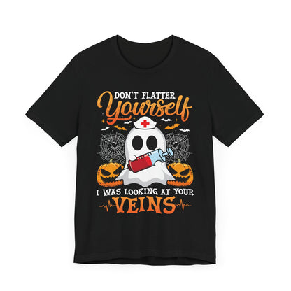 Don't Flatter Yourself Jersey unisex tee, Halloween Graphic Tee, Spooky Shirt, Trick or Treat Tee, Halloween Costume, Festive Gift