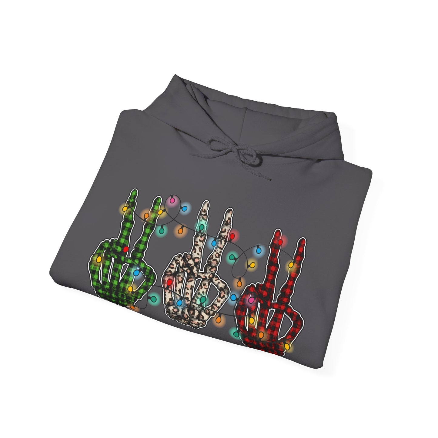 Peace and Holiday Lights Unisex Heavy Blend™ Hooded Sweatshirt