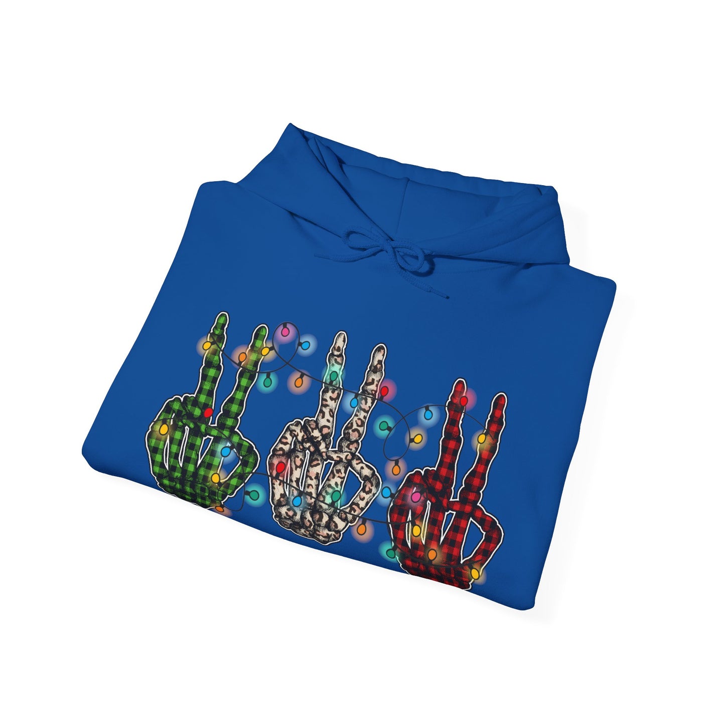Peace and Holiday Lights Unisex Heavy Blend™ Hooded Sweatshirt