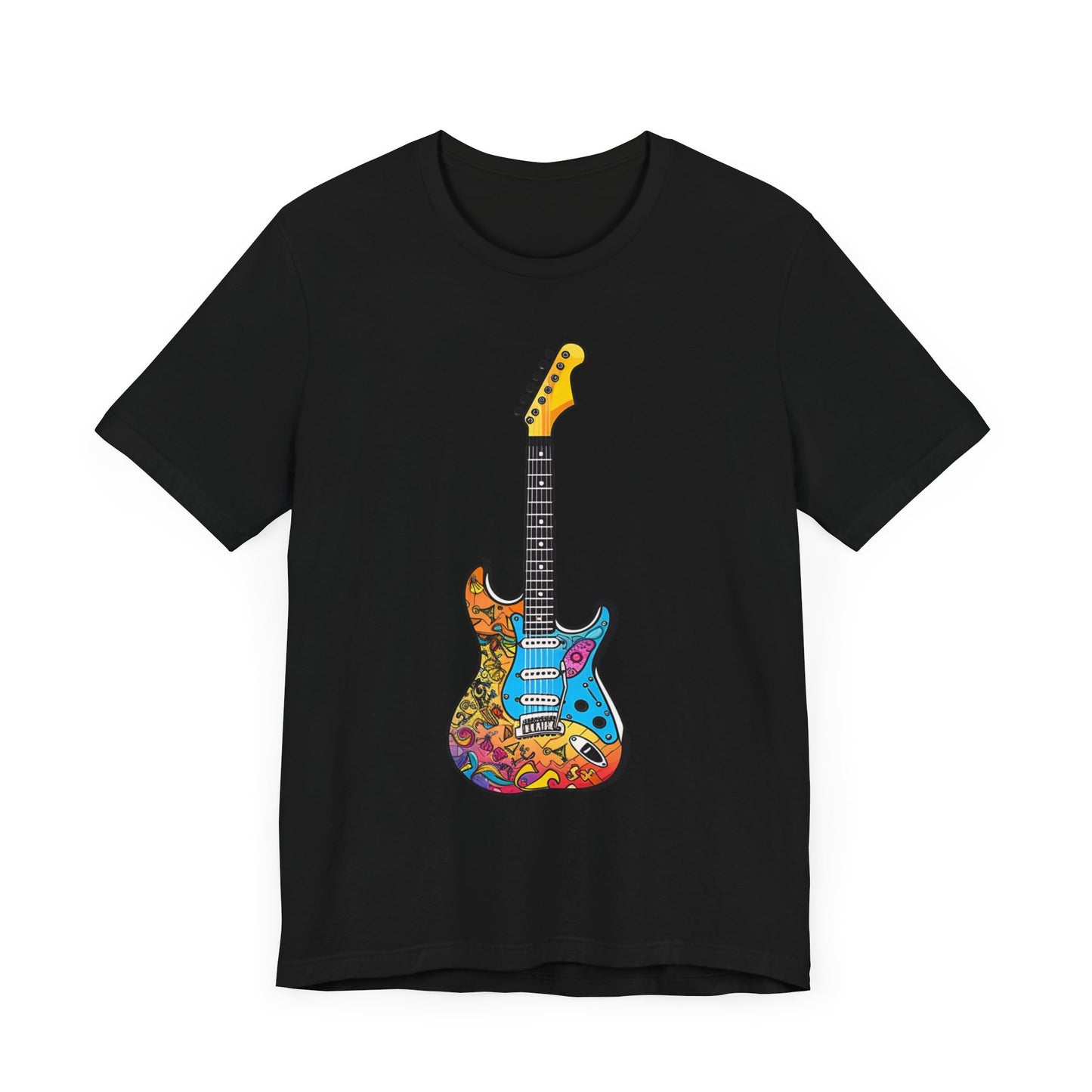 Retro 90's music graffiti electric guitar Unisex Jersey Short Sleeve Tee