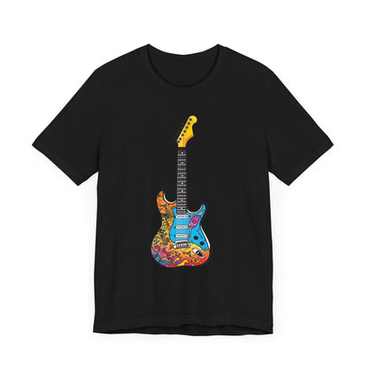 Retro 90's music graffiti electric guitar Unisex Jersey Short Sleeve Tee