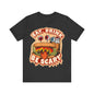 Eat, Drink, and Be Scary Jersey unisex tee, Halloween Graphic Tee, Spooky Shirt, Trick or Treat Tee, Halloween Costume, Festive Gift