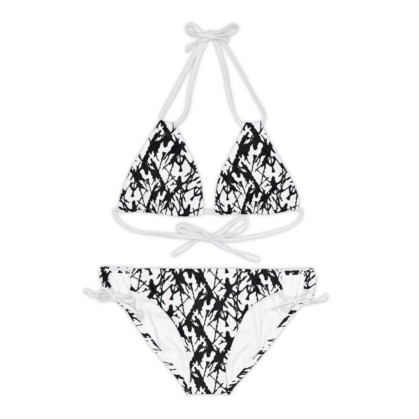 Ink Splatter Strappy Bikini Set