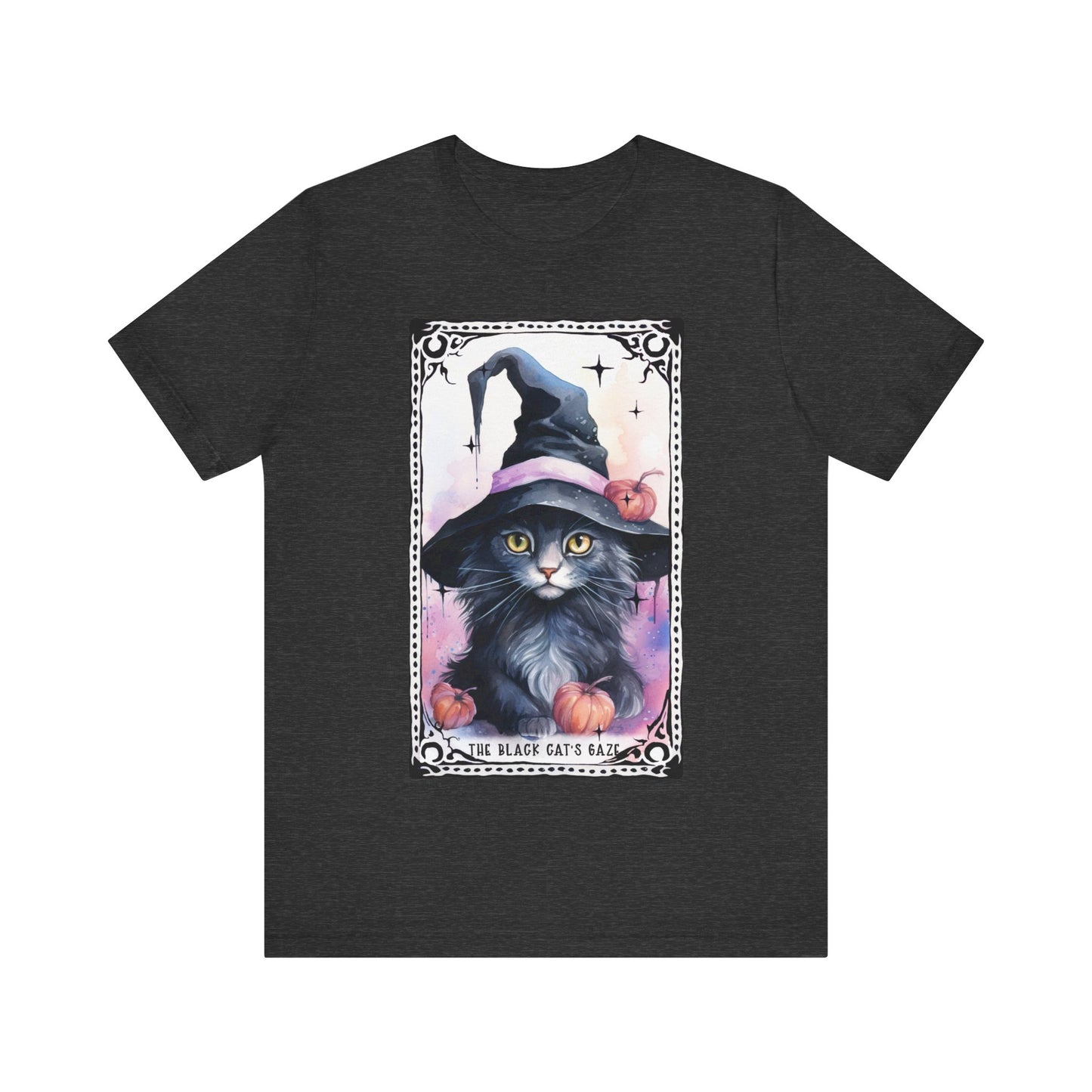 The Black Cats Gaze Jersey unisex tee, Halloween Graphic Tee, Spooky Shirt, Trick or Treat Tee, Halloween Costume, Festive Gift