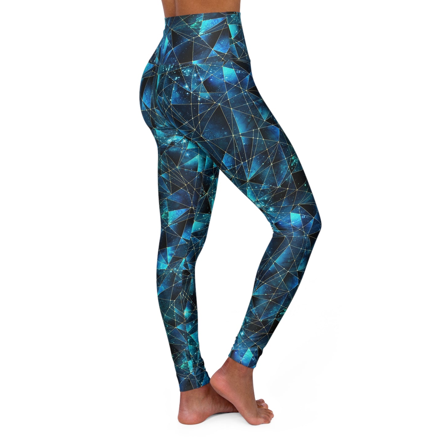 Blue Crystal High Waisted Yoga Leggings