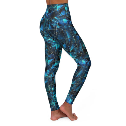 Blue Crystal High Waisted Yoga Leggings