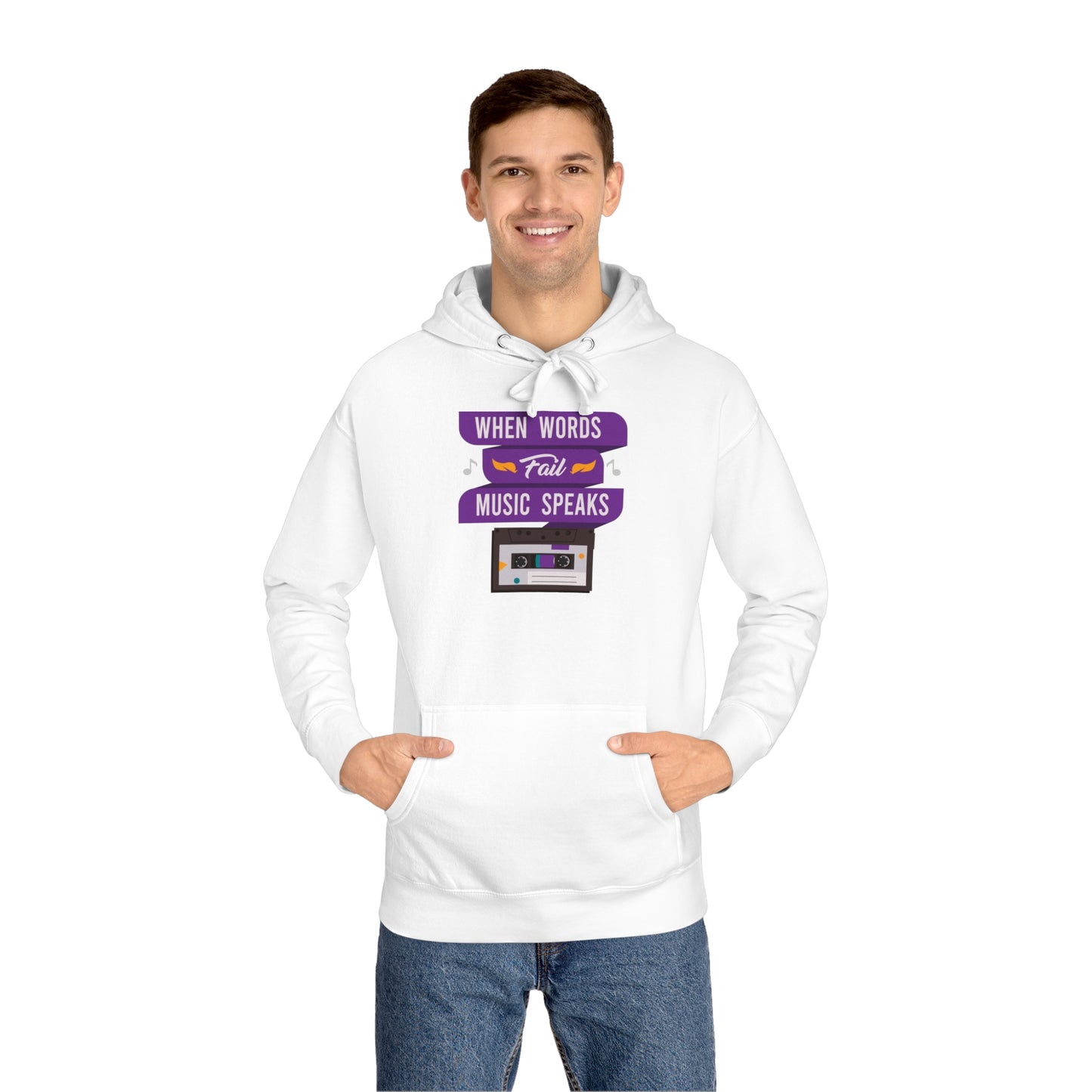 When Words Fail Unisex Fleece Hoodie, Fleece Hoodie Unisex, Comfortable Hooded Sweatshirt, Cozy Winter Wear, Gender-Inclusive Outerwear