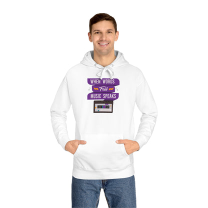 When Words Fail Unisex Fleece Hoodie, Fleece Hoodie Unisex, Comfortable Hooded Sweatshirt, Cozy Winter Wear, Gender-Inclusive Outerwear