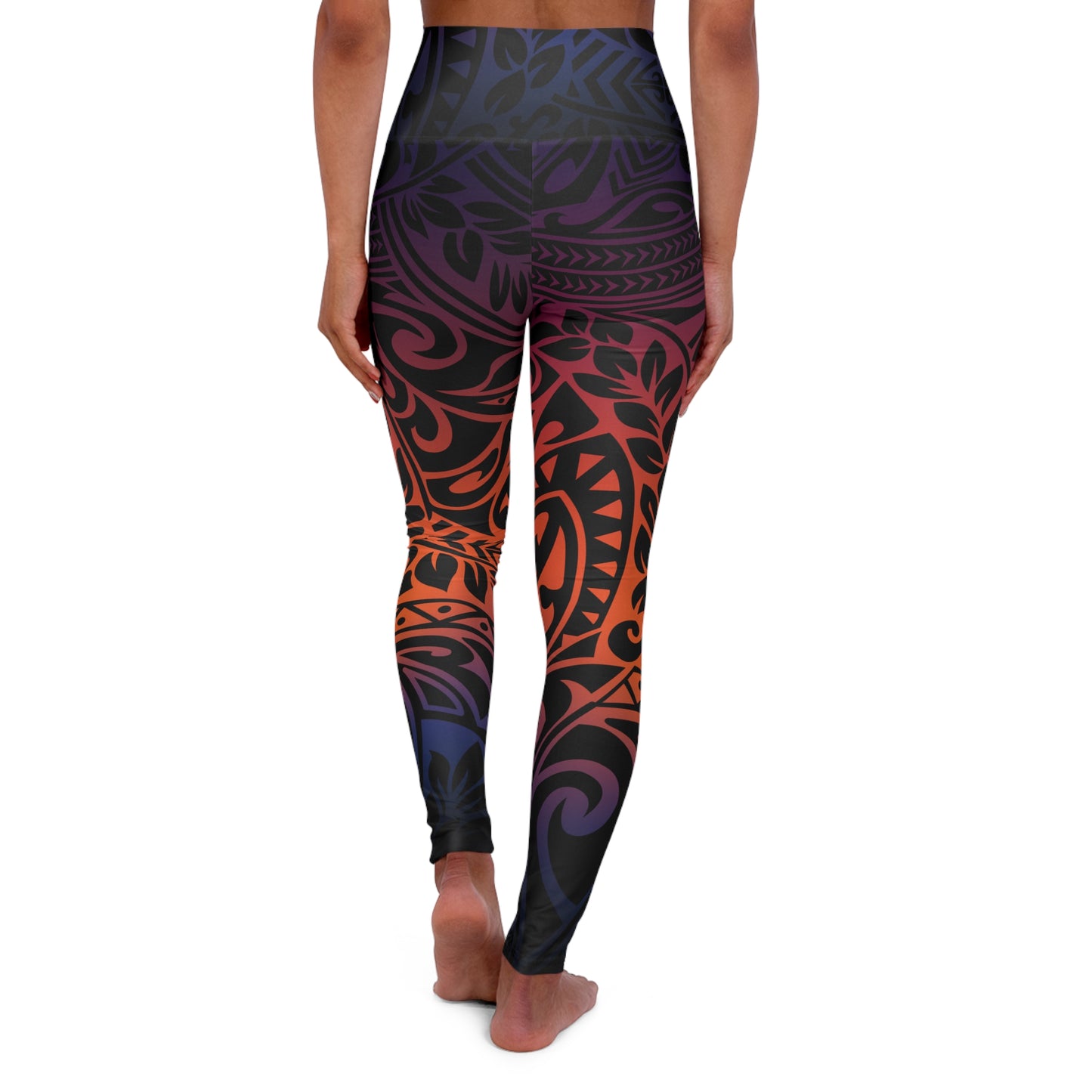 Polynesian in Sunset High Waisted Yoga Leggings