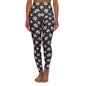 Skulls on Black High Waisted Yoga Leggings
