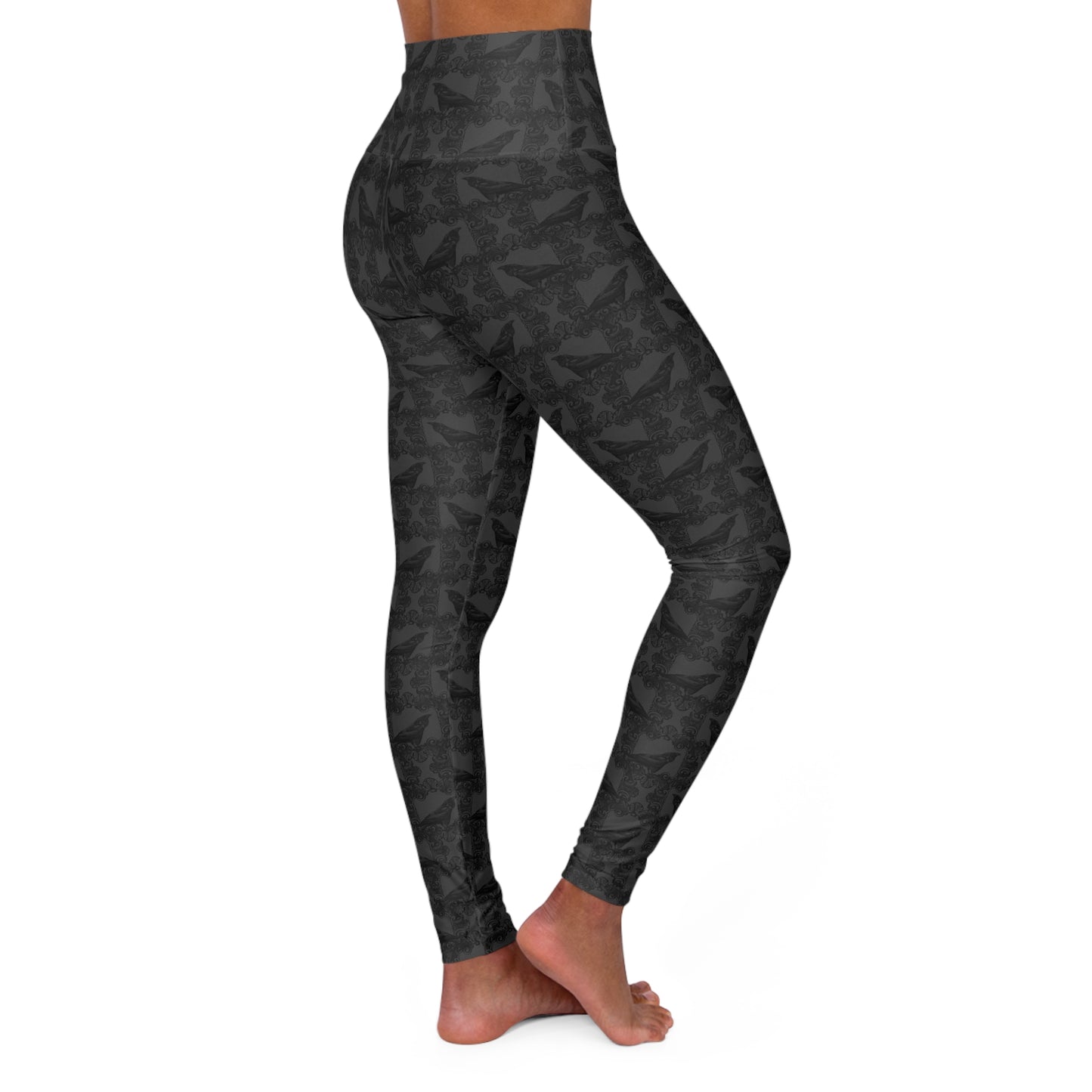 Gothic Ravens High Waisted Yoga Leggings