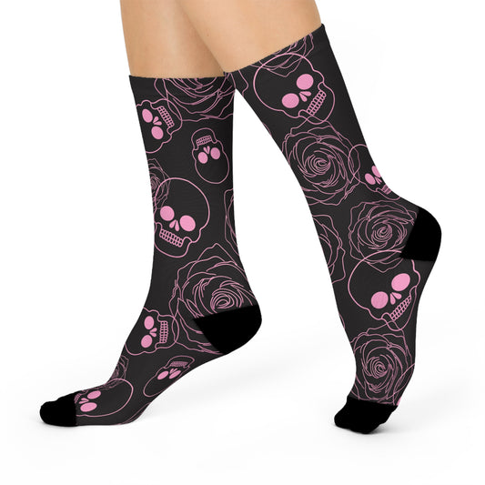 Skulls & Roses Cushioned Crew Socks