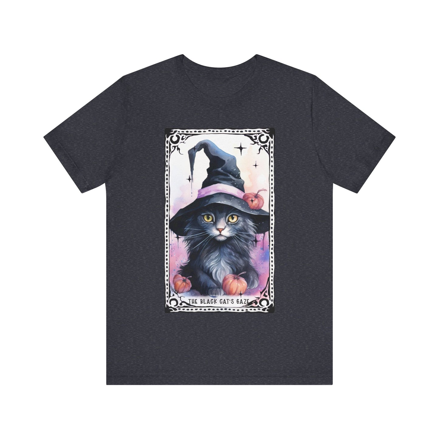 The Black Cats Gaze Jersey unisex tee, Halloween Graphic Tee, Spooky Shirt, Trick or Treat Tee, Halloween Costume, Festive Gift