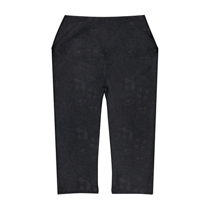 Sailor Jerry in black on black Yoga Capri Leggings