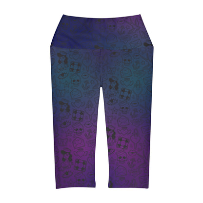 Sailor Jerry in Jewel Tones Yoga Capri Leggings