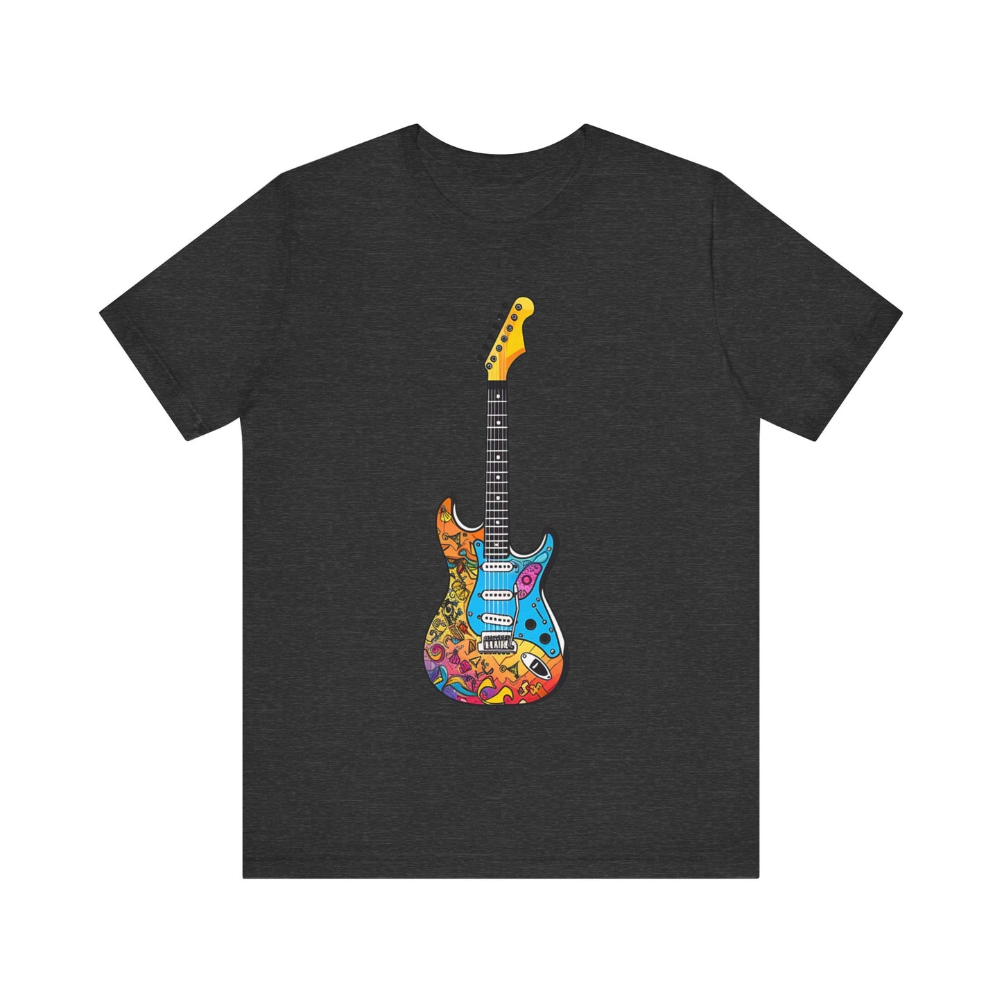 Retro 90's music graffiti electric guitar Unisex Jersey Short Sleeve Tee