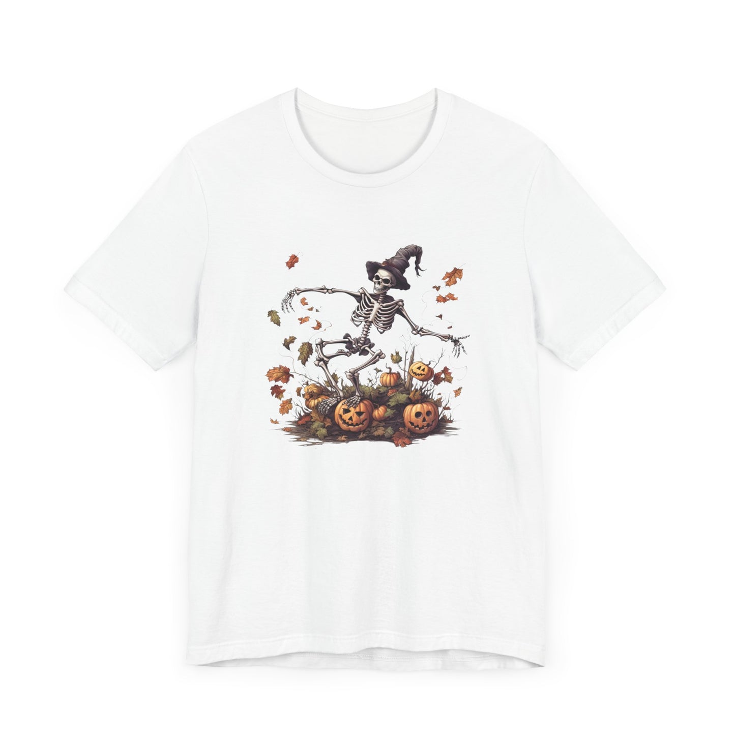 Skeleton with jack-o-lanterns 2 Unisex Jersey Short Sleeve Tee