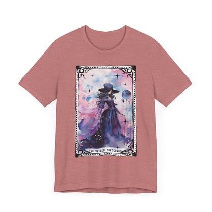 The Veiled Sorceress Jersey unisex tee, Halloween Graphic Tee, Spooky Shirt, Trick or Treat Tee, Halloween Costume, Festive Gift
