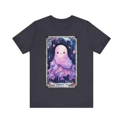 The Wandering Spirit Jersey unisex tee, Halloween Graphic Tee, Spooky Shirt, Trick or Treat Tee, Halloween Costume, Festive Gift