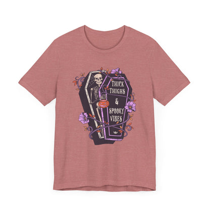 Thick thighs spooky vibes Jersey Short Sleeve Tee