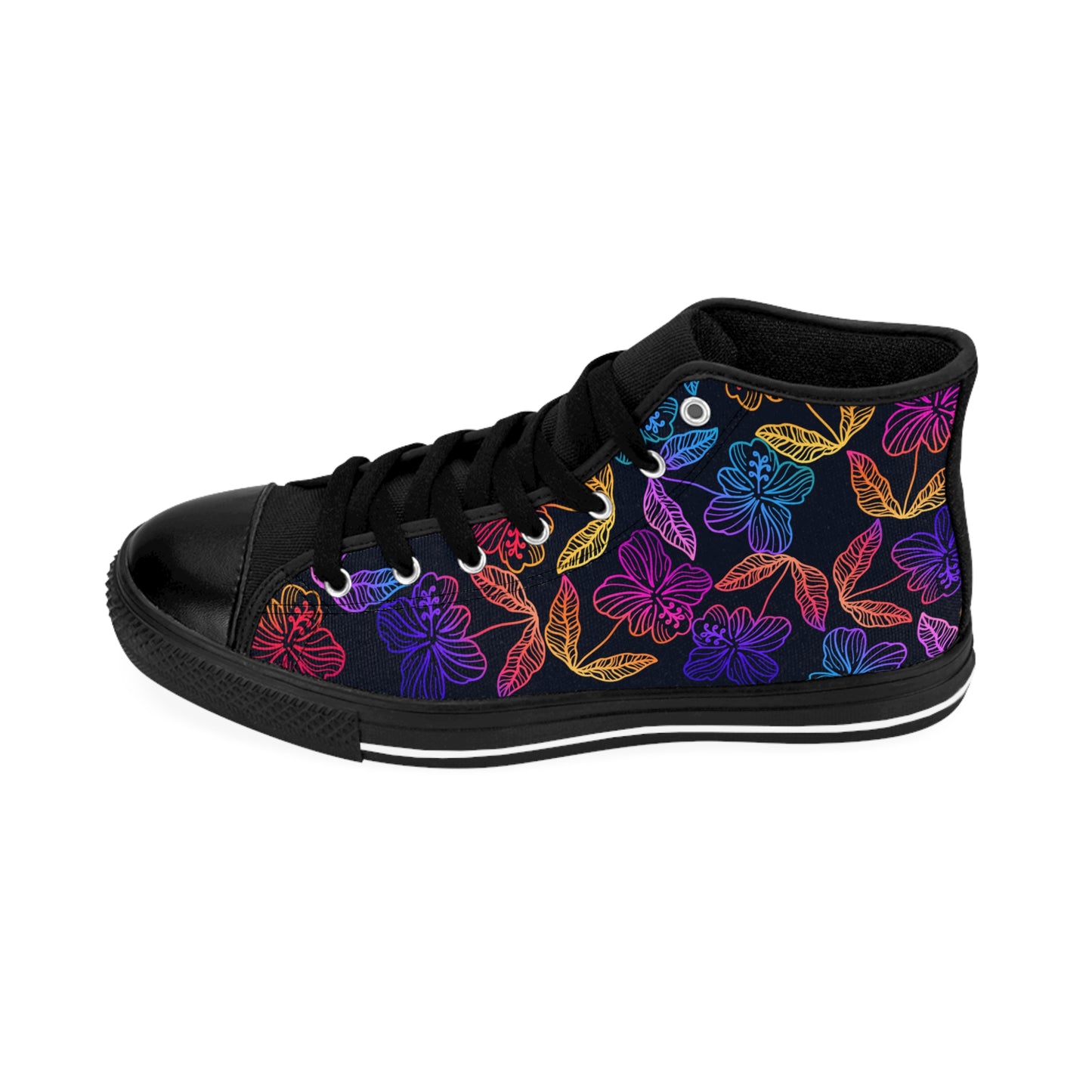 Rainbow Hibiscus Classic Men’s Sneakers