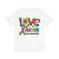 Love needs no words 2 Unisex Jersey Short Sleeve Tee