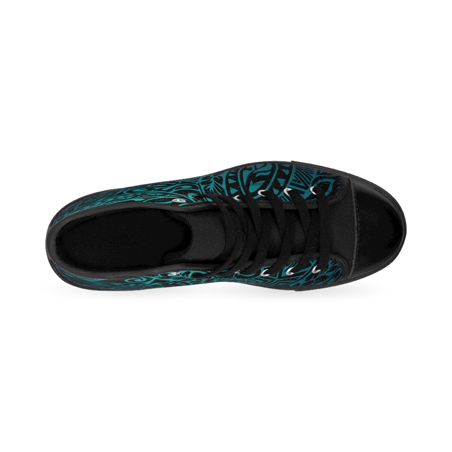 Men’s Polynesian Tribal in Teal Classic Sneakers
