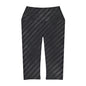 Distressed Black and Grey Stripes Yoga Capri Leggings