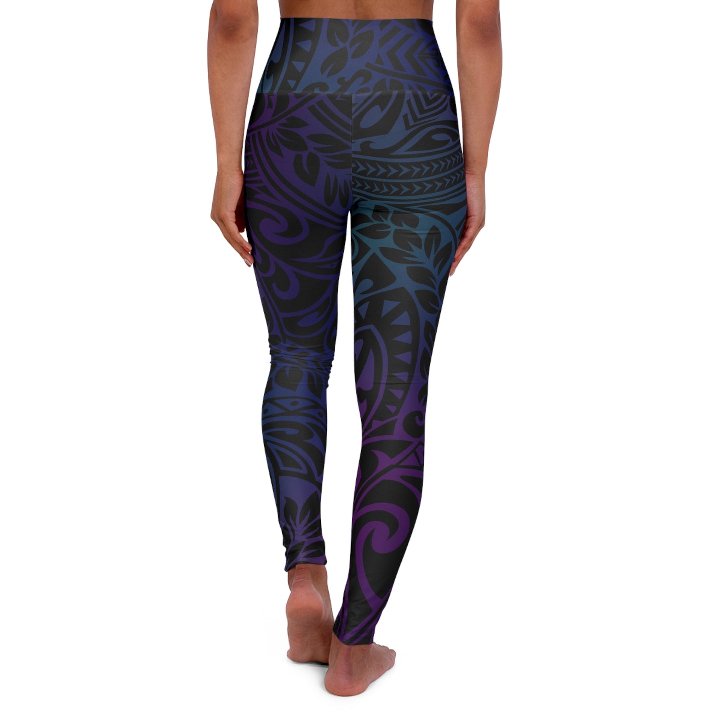 Polynesian in Jewel Tones High Waisted Yoga Leggings