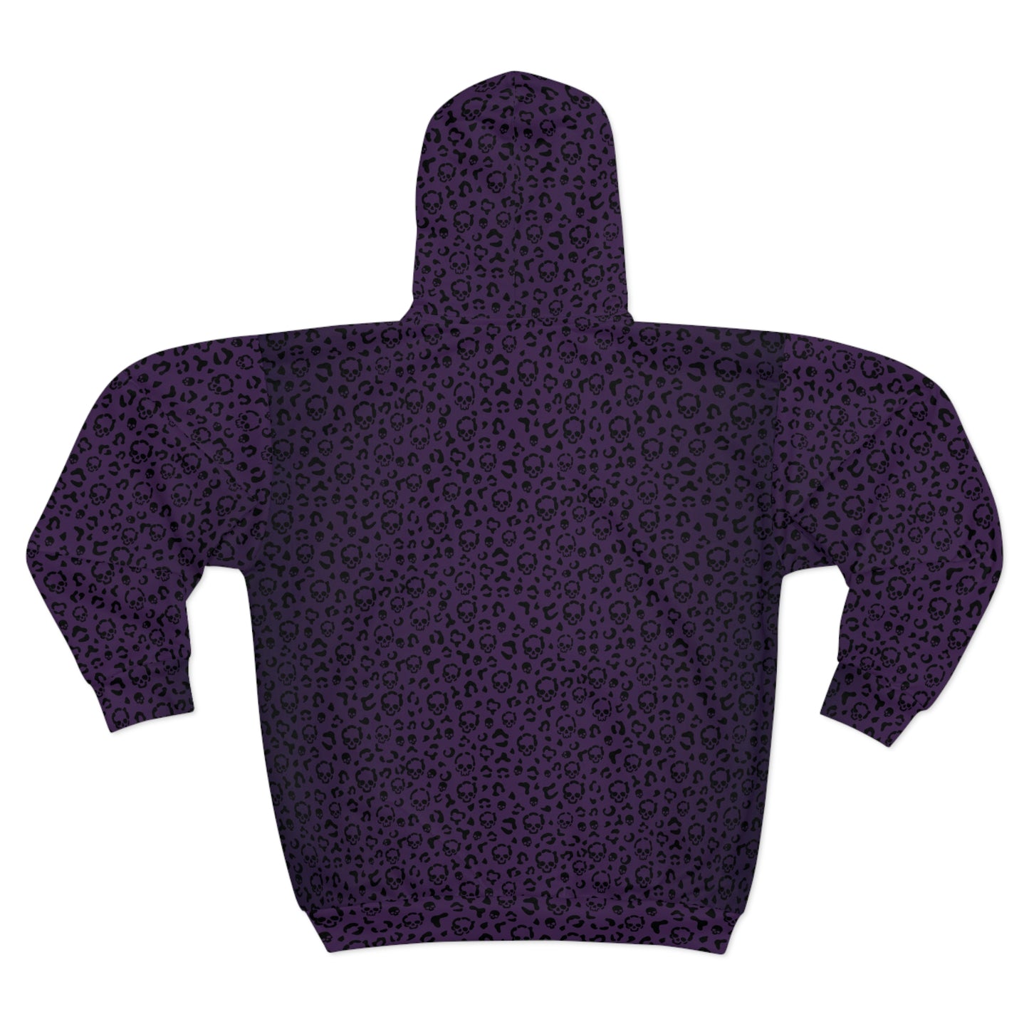 Cheetah Skull in Purple and Black Unisex Zip Hoodie