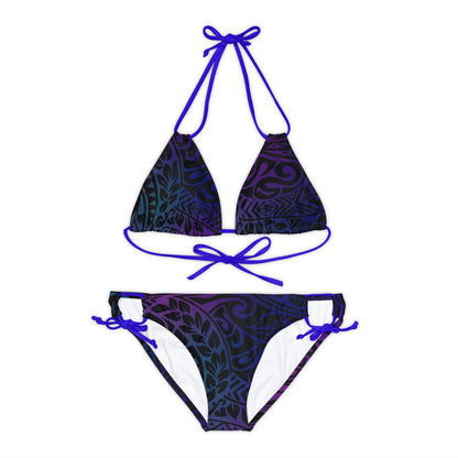 Jewel Tone Polynesian Tribal Strappy Bikini Set