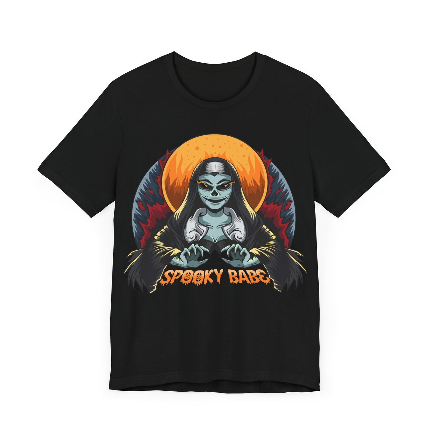Spooky Babe Jersey unisex tee, Halloween Graphic Tee, Spooky Shirt, Trick or Treat Tee, Halloween Costume, Festive Gift