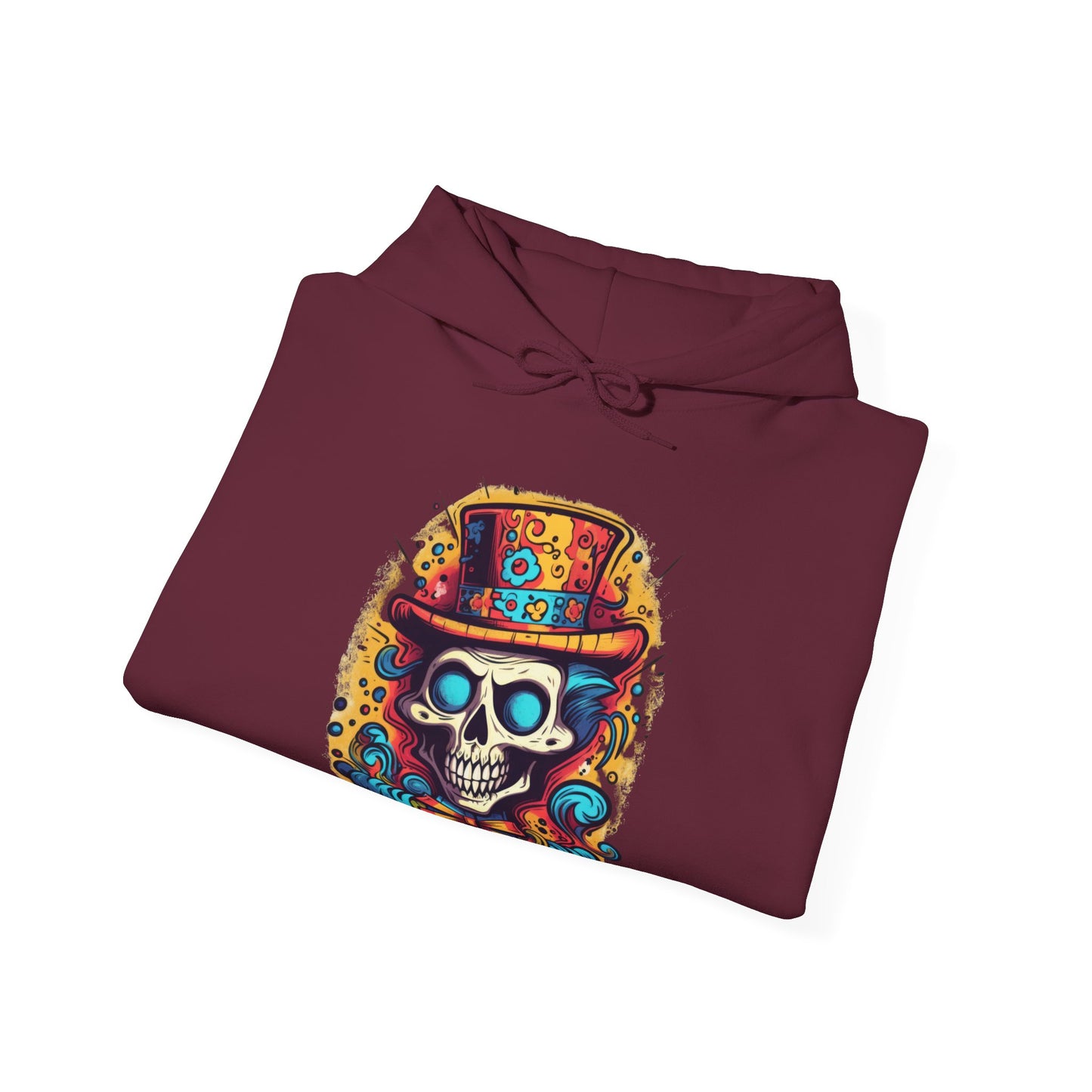 Skull with Top Hat Unisex Heavy Blend™ Hooded Sweatshirt