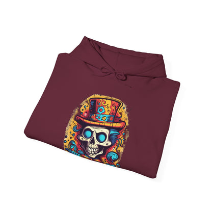 Skull with Top Hat Unisex Heavy Blend™ Hooded Sweatshirt