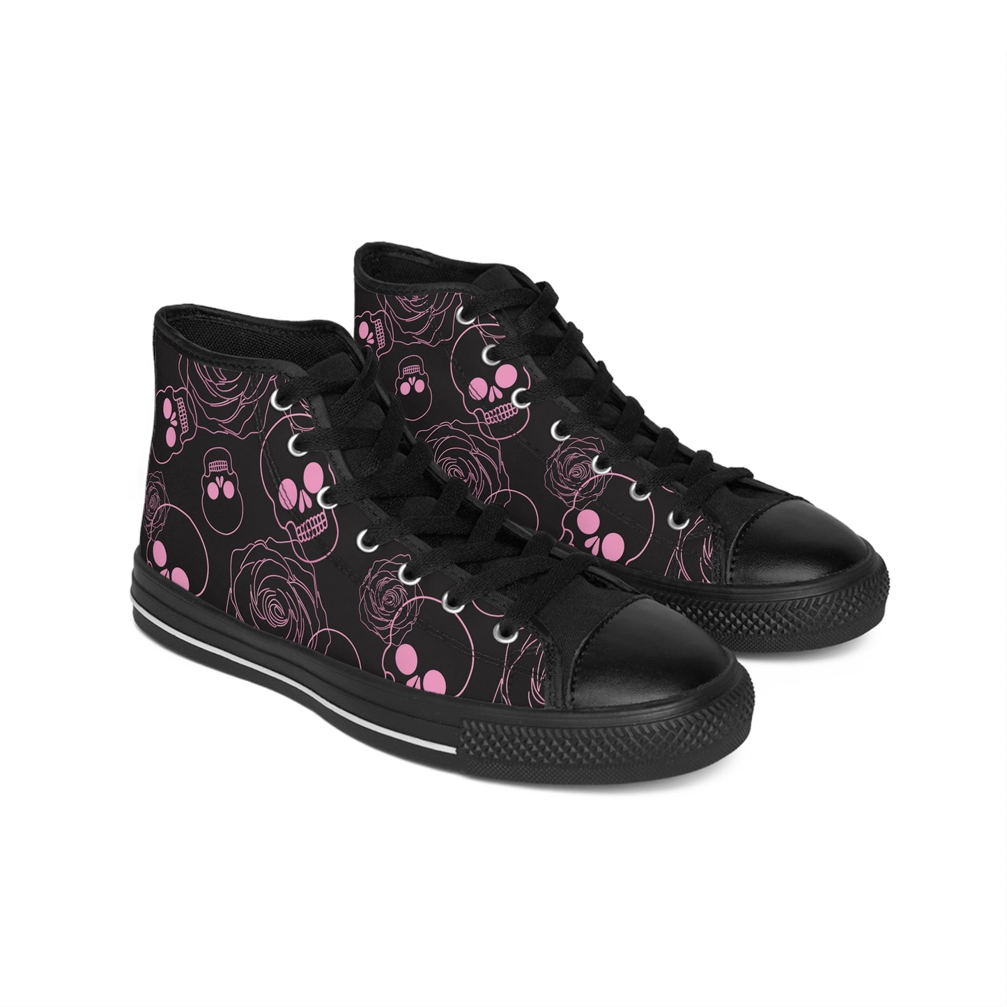 Black & Pink Classic Women's Sneakers