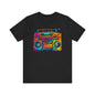 Colorful Boombox 80's, 90's, Unisex Jersey Short Sleeve Tee