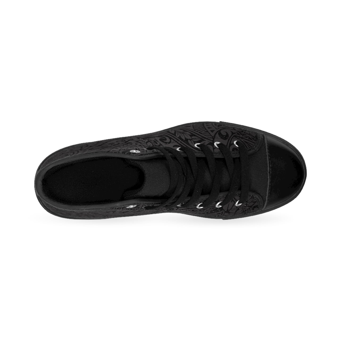 Polynesian Tribal in Black & Grey Classic Men's Sneakers