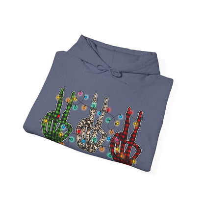 Peace and Holiday Lights Unisex Heavy Blend™ Hooded Sweatshirt