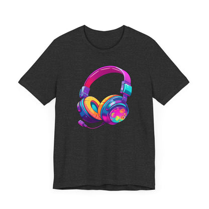Retro 90's music Headphones Unisex Jersey Short Sleeve Tee